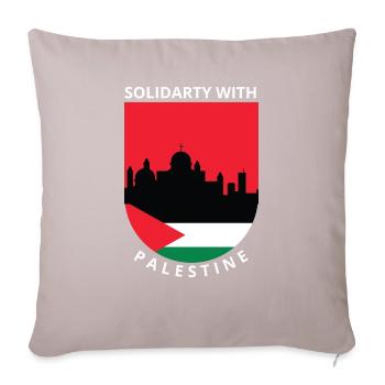 Free Palestine - Sofa pillow with filling 45cm x 45cm - light taupe - Front