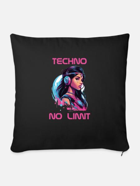 Techno - No Limit - Sofakissen mit Füllung 45 x 45 cm - Schwarz