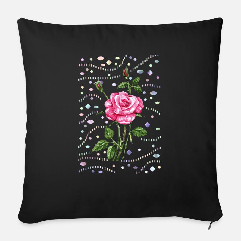 Blume - Sofakissen mit Füllung 45 x 45 cm - Schwarz