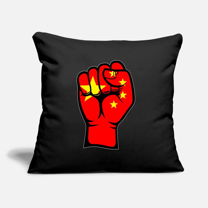 Symbole de la main du poing du drapeau de la Chine Coussin et housse de 45 x 45 cm