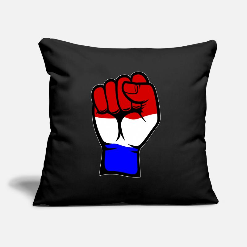 Drapeau de la Hollande Symbole de la main de poing Coussin et housse de 45 x 45 cm