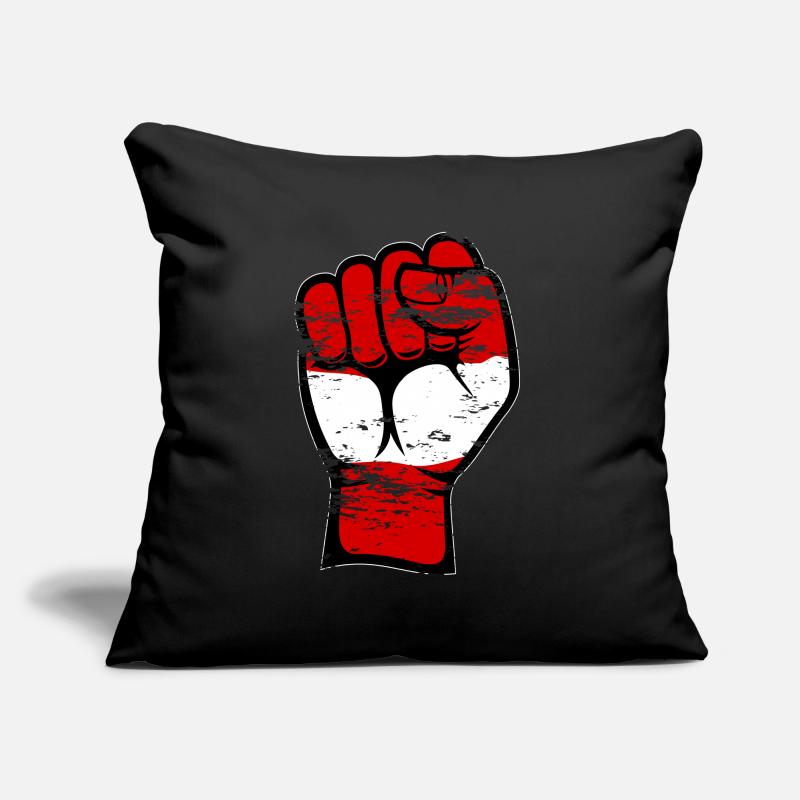 Drapeau de l’Autriche Poing Main Utilisé Symbole Coussin et housse de 45 x 45 cm