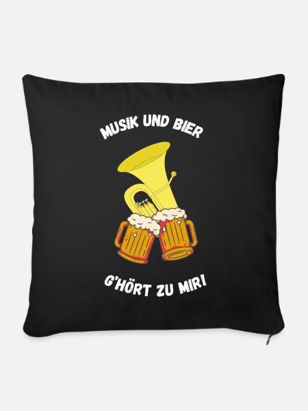 Musik und Bier! - Sofakissen mit Füllung 45 x 45 cm - Schwarz