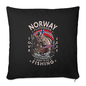 NORWAY FISHING - FLATANGER - 2025 - Sofakissen mit Füllung 45 x 45 cm - Schwarz - Vorne