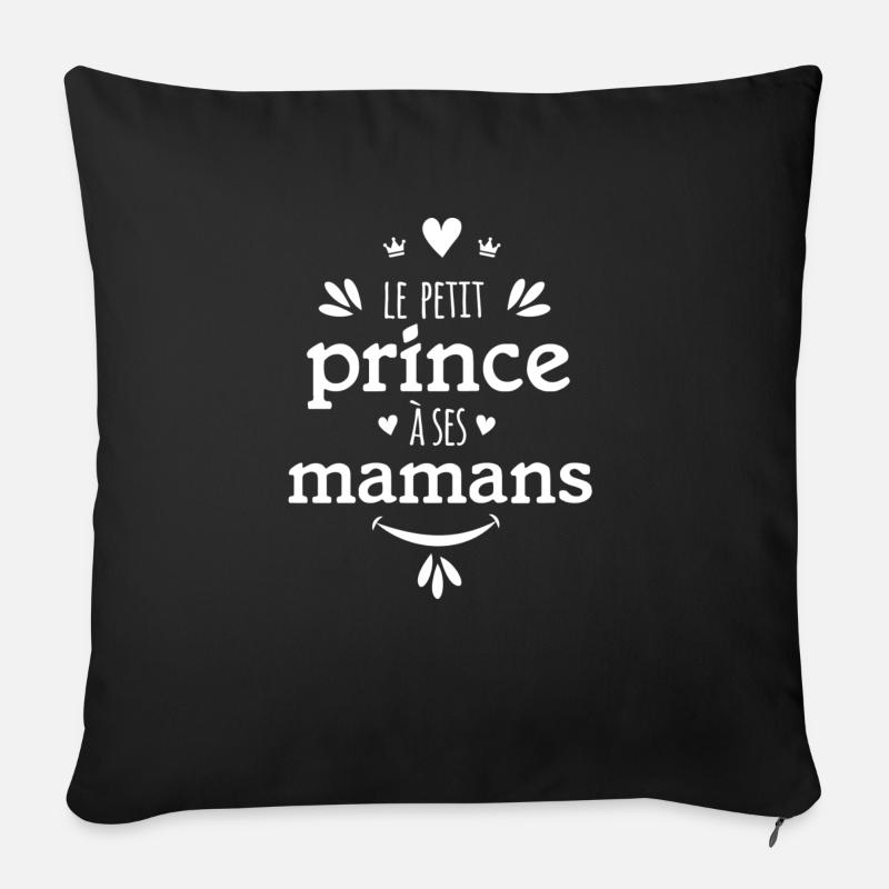 Le Petit Prince à ses mamans - Coussin et housse de 45 x 45 cm - noir