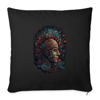 Trippy Explosion - Psychedelic Motif - Sofa pillow with filling 45cm x 45cm - black - Front