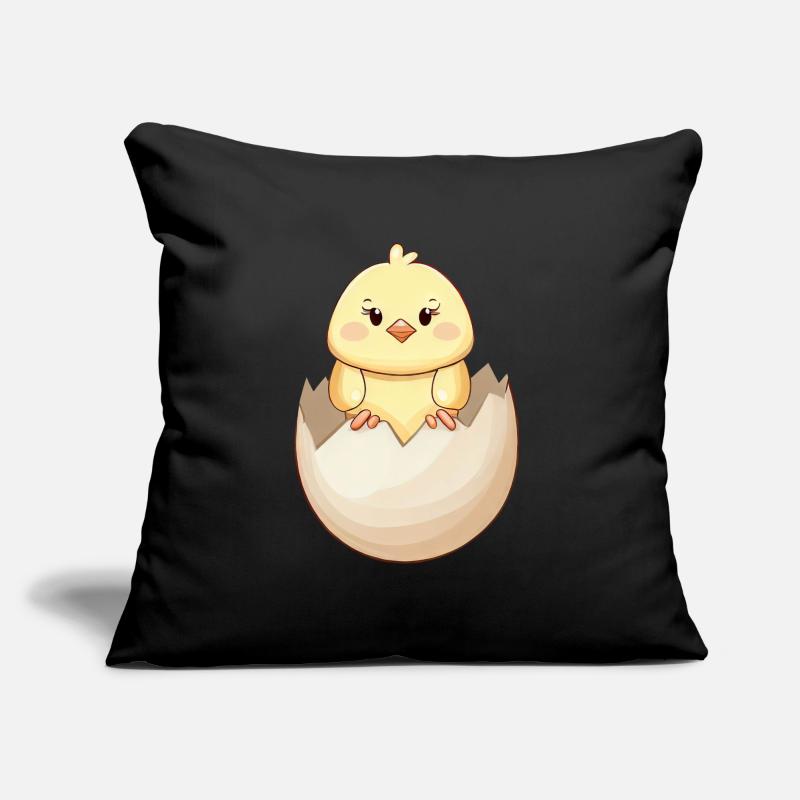 Cute kawaii chick, hatching from eggshell Sofa pillow with filling 45cm x 45cm