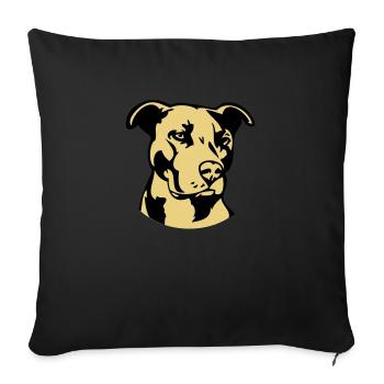 Pitbull zweifarbig - Hund Kampfhund - Sofakissen mit Füllung 45 x 45 cm - Schwarz - Vorne