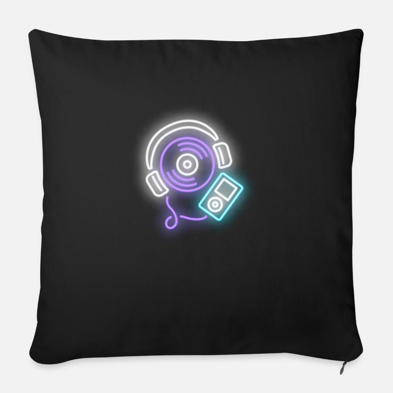 DJ - Coussin et housse de 45 x 45 cm - noir