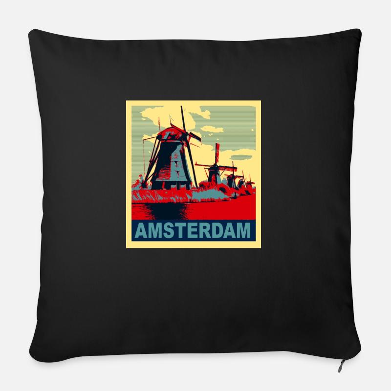 Amsterdam - Sofakissen mit Füllung 45 x 45 cm - Schwarz