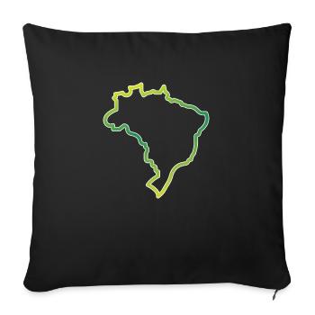 Brasil Map 3 - Sofa pillow with filling 45cm x 45cm - black - Front
