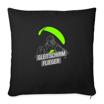 Gleitschirm Flieger Pilot - Sofakissen mit Füllung 45 x 45 cm - Schwarz - Vorne