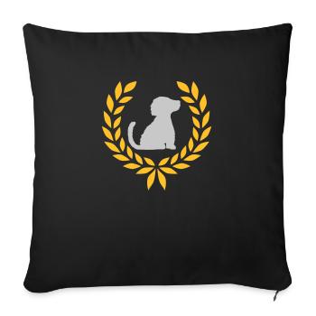 Brave dog laurel wreath silhouette - Sofa pillow with filling 45cm x 45cm - black - Front