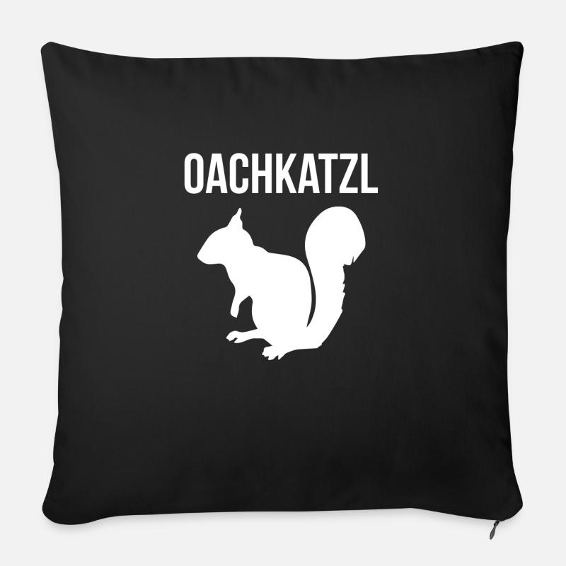 Oachkatzl Eichhörnchen Bayerisch - Sofakissen mit Füllung 45 x 45 cm - Schwarz