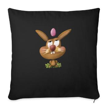 Drôle de lapin animal de compagnie - Coussin et housse de 45 x 45 cm - noir - Devant