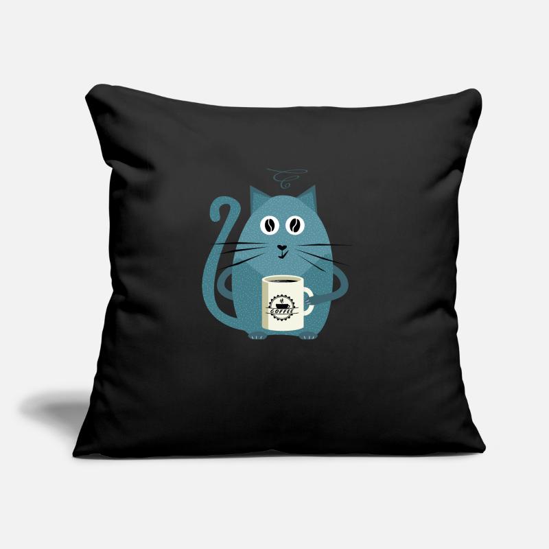 Kitty Drinking Coffee - Funny Cats Sofa pillow with filling 45cm x 45cm