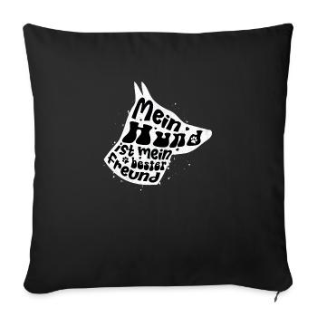 Mon chien est mon meilleur ami - Coussin et housse de 45 x 45 cm - noir - Devant