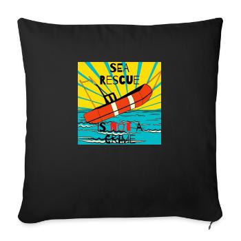 Le sauvetage en mer n’est pas un crime - Coussin et housse de 45 x 45 cm - noir - Devant