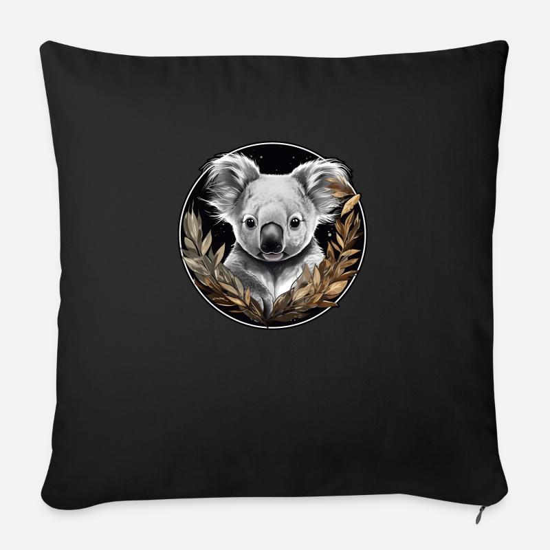 Cute koala - Sofa pillow with filling 45cm x 45cm - black