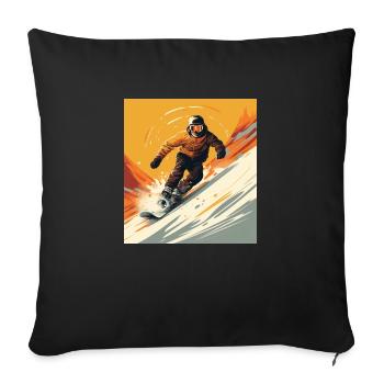 Art du t-shirt : les snowboarders en action - Coussin et housse de 45 x 45 cm - noir - Devant