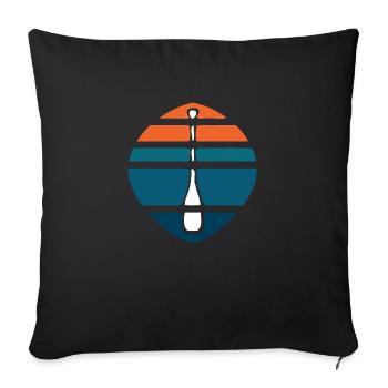 Paddel Logo Sonnenuntergang - Sofakissen mit Füllung 45 x 45 cm - Schwarz - Vorne