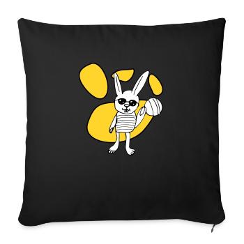 RDL Hare Yellow, White & Black - Sofa pillow with filling 45cm x 45cm - black - Front