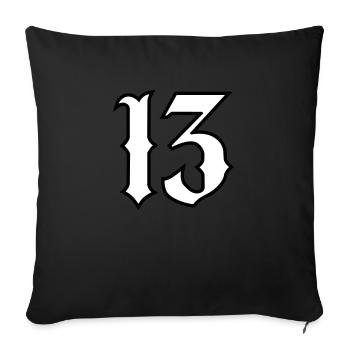 Lucky number 13 - Black Outline - Sofa pillow with filling 45cm x 45cm - black - Front