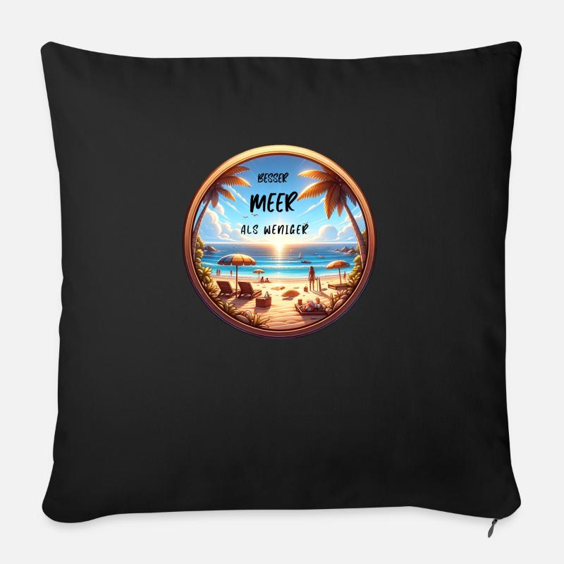 Better SEA than less - Sofa pillow with filling 45cm x 45cm - black