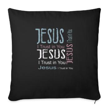 Jésus, j’ai confiance en toi - Coussin et housse de 45 x 45 cm - noir - Devant
