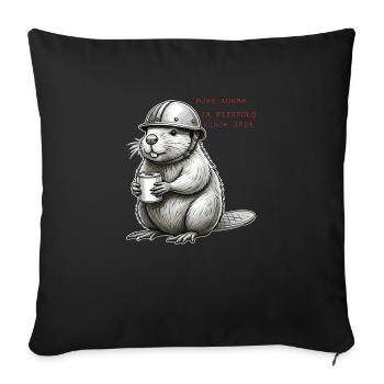 Bobr Helmet 2024 - Sofakissen mit Füllung 45 x 45 cm - Schwarz - Vorne
