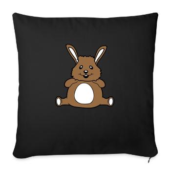 Hase Pummelig Dick Fett Rund Übergewicht Hungrig - Sofakissen mit Füllung 45 x 45 cm - Schwarz - Vorne