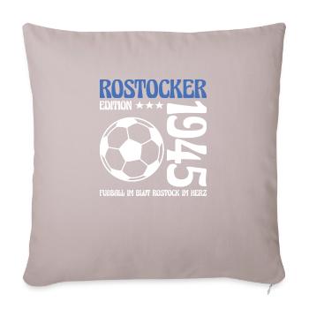 Rostocker Geburtstag 1945 Fußball Geschenk - Sofakissen mit Füllung 45 x 45 cm - helles Taupe - Vorne