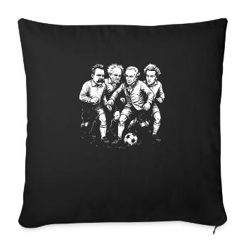 philosophers play football - Sofa pillow with filling 45cm x 45cm - black - Front