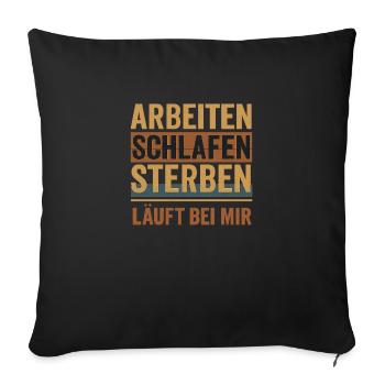 Work - Sofa pillow with filling 45cm x 45cm - black - Front
