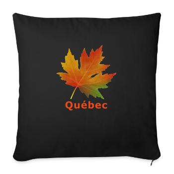 Québec feuille érable automne - Coussin et housse de 45 x 45 cm - noir - Devant