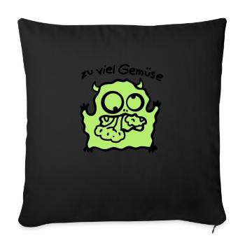 too much vegetables - Sofa pillow with filling 45cm x 45cm - black - Front