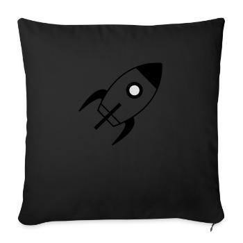 spaceship - Sofa pillow with filling 45cm x 45cm - black - Front