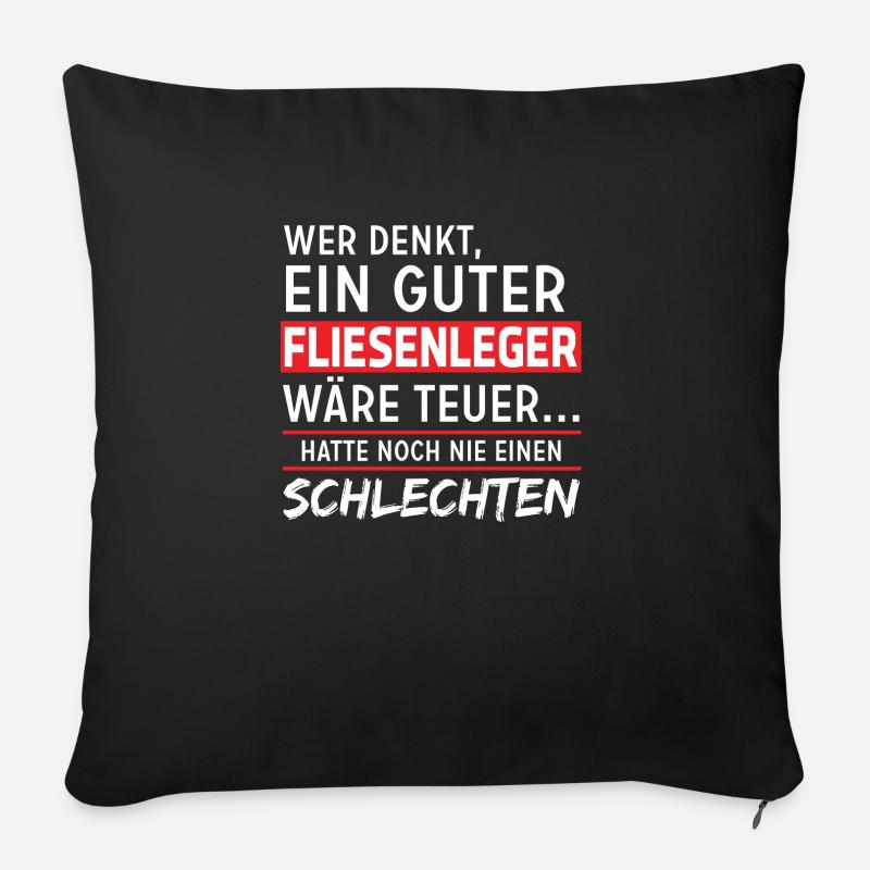Fliesenleger - Sofakissen mit Füllung 45 x 45 cm - Schwarz