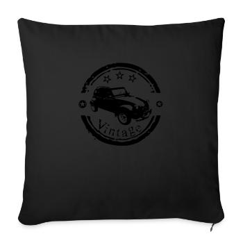 Vintage old car ancienne4 - Sofa pillow with filling 45cm x 45cm - black - Front