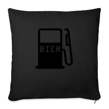 zapfsaeule_bier - Sofakissen mit Füllung 45 x 45 cm - Schwarz - Vorne