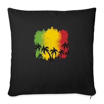 Reggae palms - Sofa pillow with filling 45cm x 45cm - black - Front