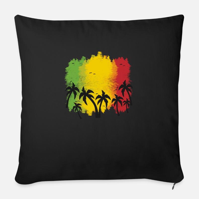 Reggae Palmen - Sofakissen mit Füllung 45 x 45 cm - Schwarz