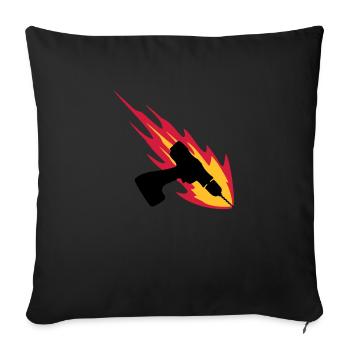 Cordless Drill On Fire - Sofakissen mit Füllung 45 x 45 cm - Schwarz - Vorne