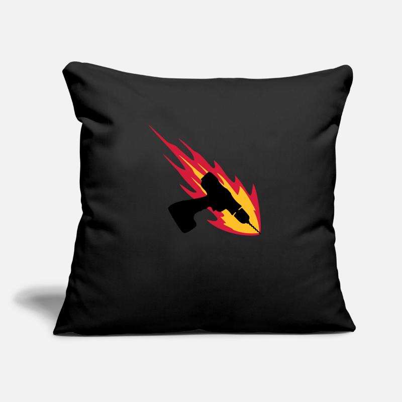Cordless Drill On Fire Sofa pillow with filling 45cm x 45cm