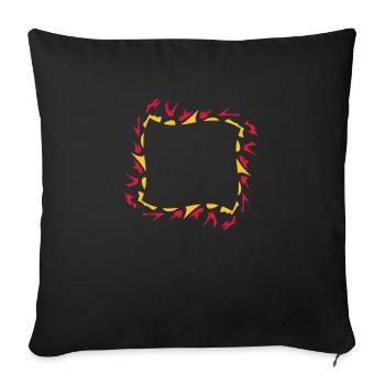 Abstrait feu flamme structure - Coussin et housse de 45 x 45 cm - noir - Devant