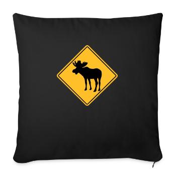 Moose Road Sign - Sofakissen mit Füllung 45 x 45 cm - Schwarz - Vorne