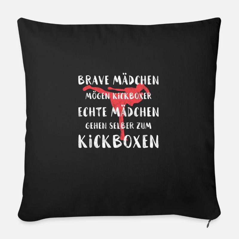 Kickboxen Kickboxer Kampfsport Spruch Geschenk - Sofakissen mit Füllung 45 x 45 cm - Schwarz
