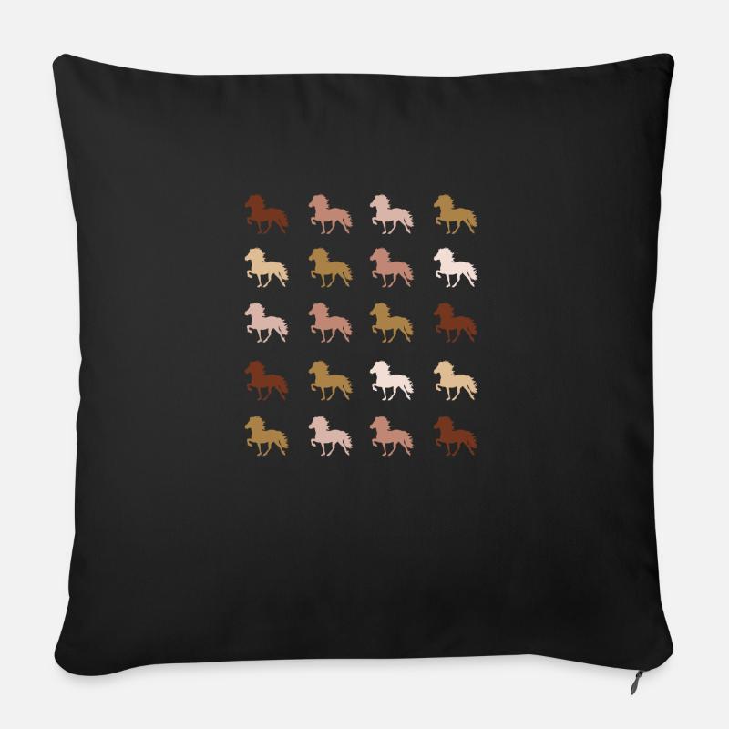Islandpferd - Sofakissen mit Füllung 45 x 45 cm - Schwarz