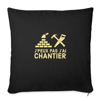 Chantier - Coussin et housse de 45 x 45 cm - noir - Devant