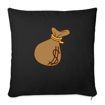 Dollar Symbol Money Bag - Sofa pillow with filling 45cm x 45cm - black - Front
